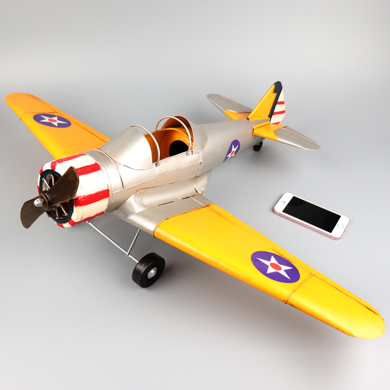二战美军P-47雷电战斗机模型摆件手工艺品客厅酒吧飞机装饰品挂件