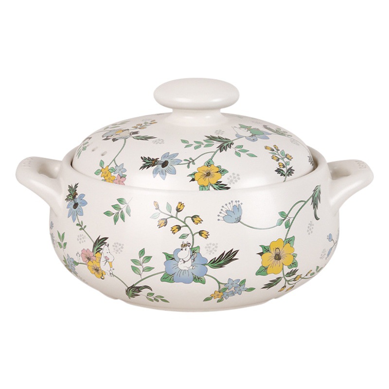 Nueva Moomin genuino autorizado flor racimo cazuela hogar resistente a altas temperaturas olla de sopa cazuela de cerámica fuego abierto image 1