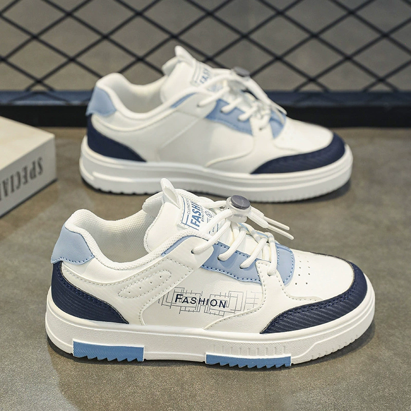 Детские кроссовки лето 2025, новая мода, дышащие белые кеды, средние и большие размеры, низкие повседневные кроссовки для мальчиков, спортивная обувь