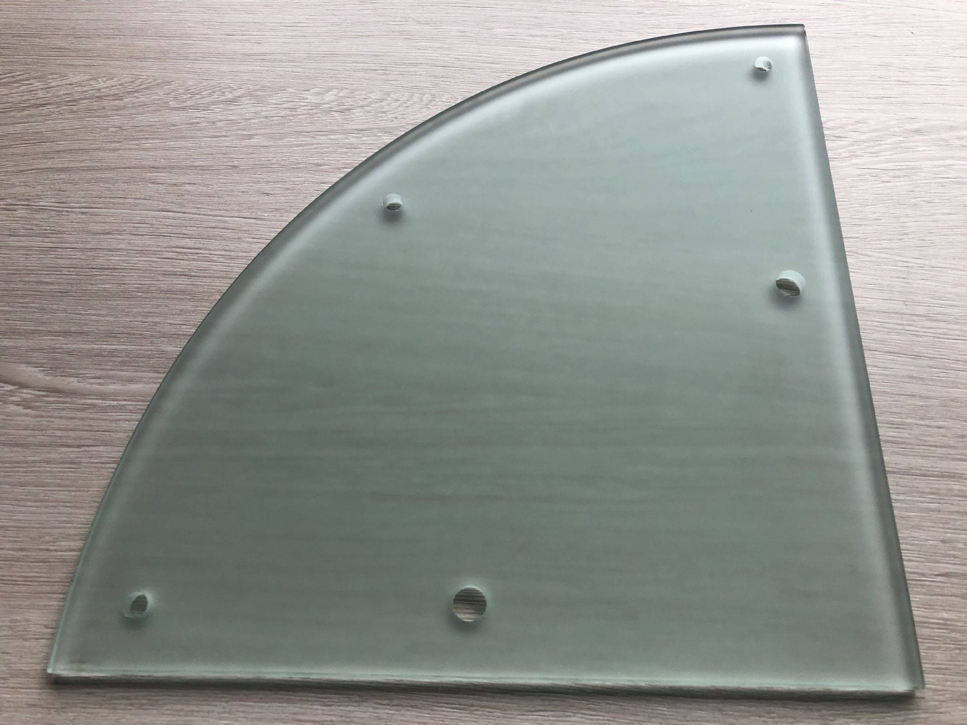 三角架，平台蒙砂扇形卫浴钢化玻璃防滑展示喷砂半透明透光私密