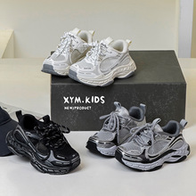 2026年春季新款儿童运动鞋时尚潮流单网跑鞋轻便透气男女童老爹鞋
