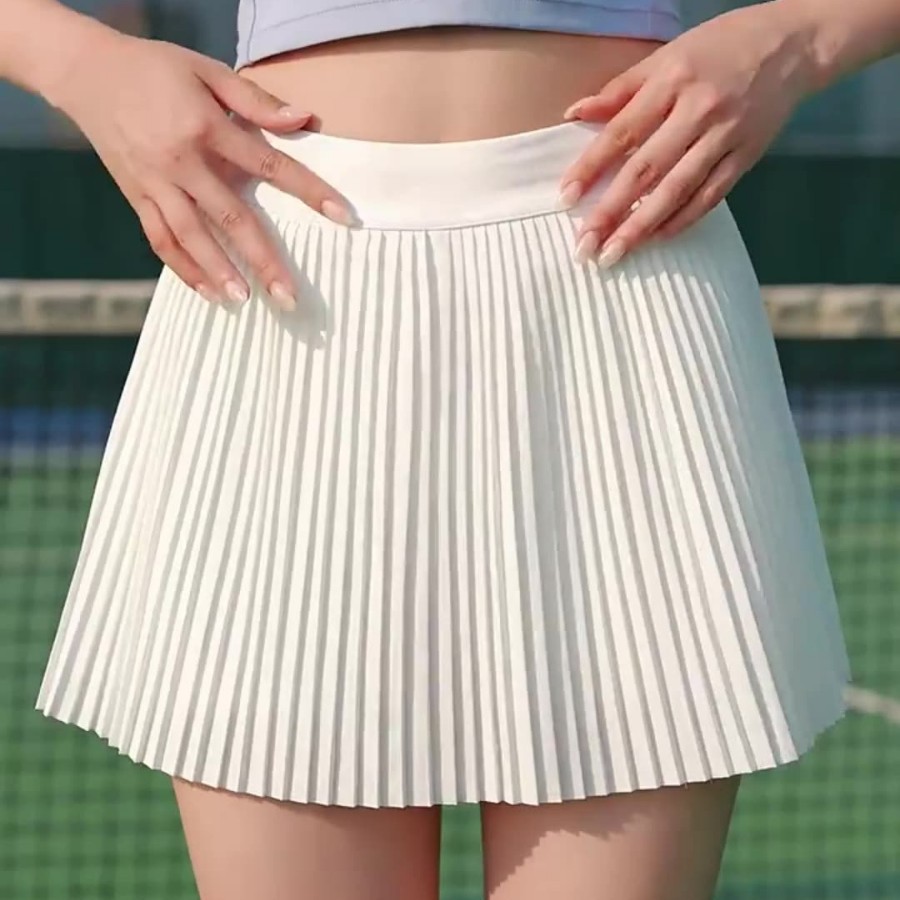 Vesta de golf transfronteriza de tenis de verano adelgazamiento de cintura alta correr deportes anti-straying fitness yoga plegado vestido de busto