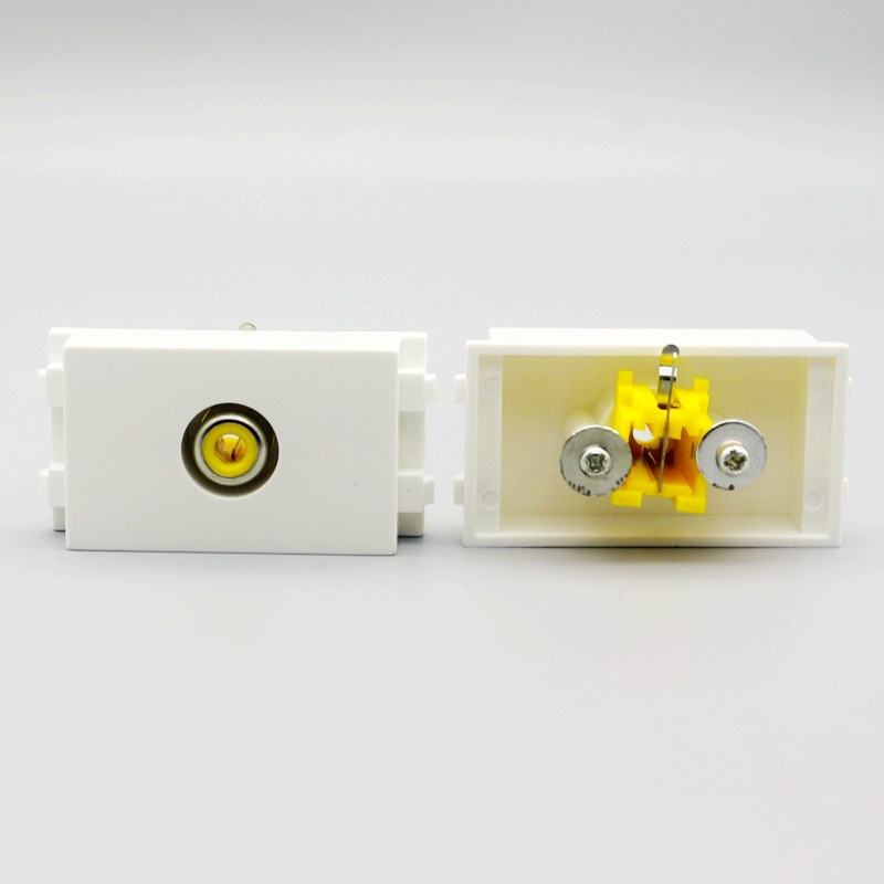 128型莲花AV视频插座模块 焊接型单孔视频插座面板地插功能件模块