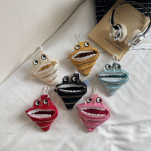 迷你小巧搞怪丑萌小拉链耳机呆萌可爱零钱创意钥匙迷你口红包