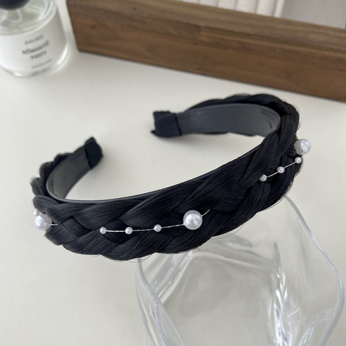 Pearl wig braided headband for women  new headband summer hairband high skull hairpin hair bundle women's headwear