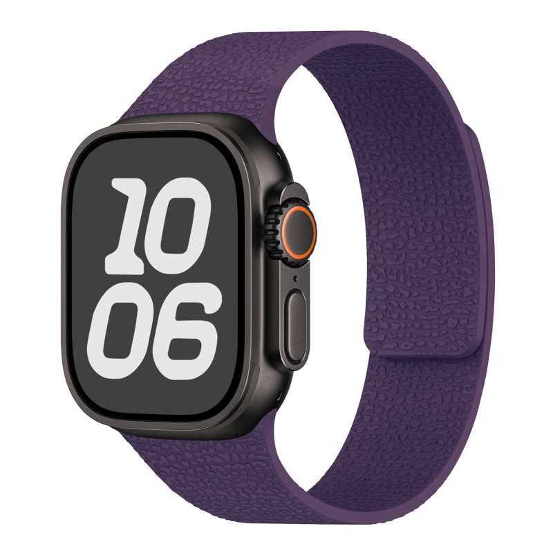 Apple Watch1-11世代/Ultra1-3/SE3に適しています。ライチ柄のソフト磁性シリコンストラップです。|undefined
