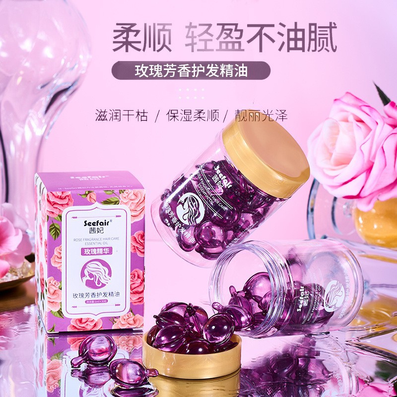 Fragrant hair oil contains rose