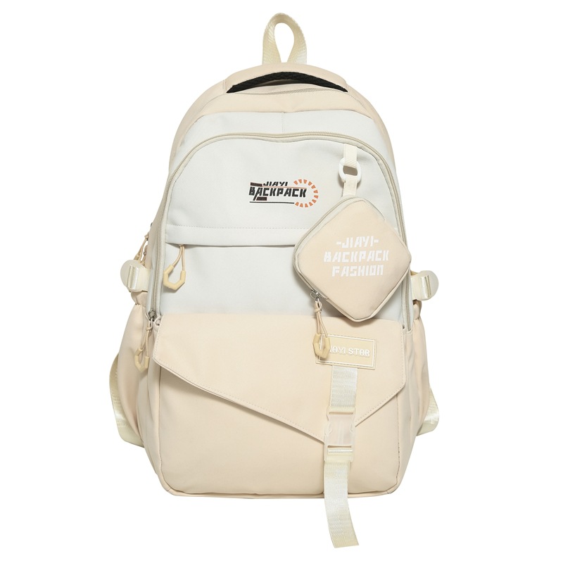 Bolsa de escuela universitaria de color universal, bolsa de viaje de escuela secundaria coreana, mochila de gran capacidad para estudiantes de escuela secundaria masculina.