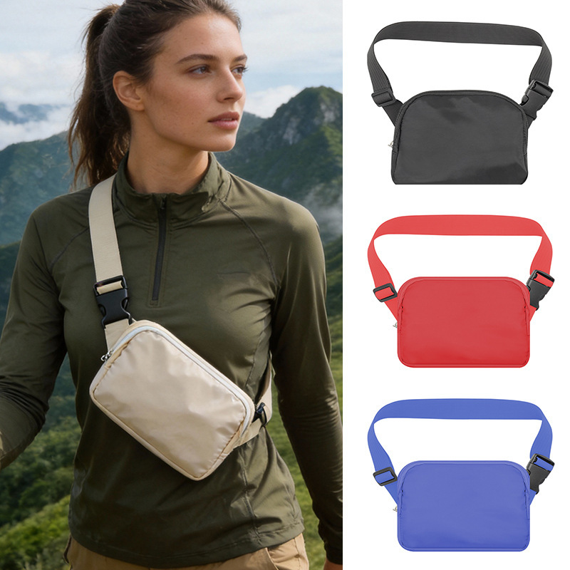 Cross-Border Lulu-Style Nylon Waist Bag, Waterproof Chest Bag, Outdoor Activity Running Phone Bag, Crossbody Bag, Unisex Versatile Cross-Border Lulu-Style Nylon Waist Bag, Waterproof Chest Bag, Outdoor Activity Running Phone Bag, Crossbody Bag, Unisex Versatile
