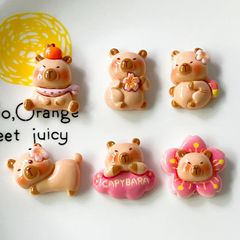 漫画フルーツフラワーワードカードカピバラ樹脂ジュエリー diy ヘッドバンド携帯電話ケース冷蔵庫マグネット穴靴バックル