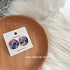 Rainbow fragments Korean color shell round fashion niche design summer 925 irregular earrings earrings