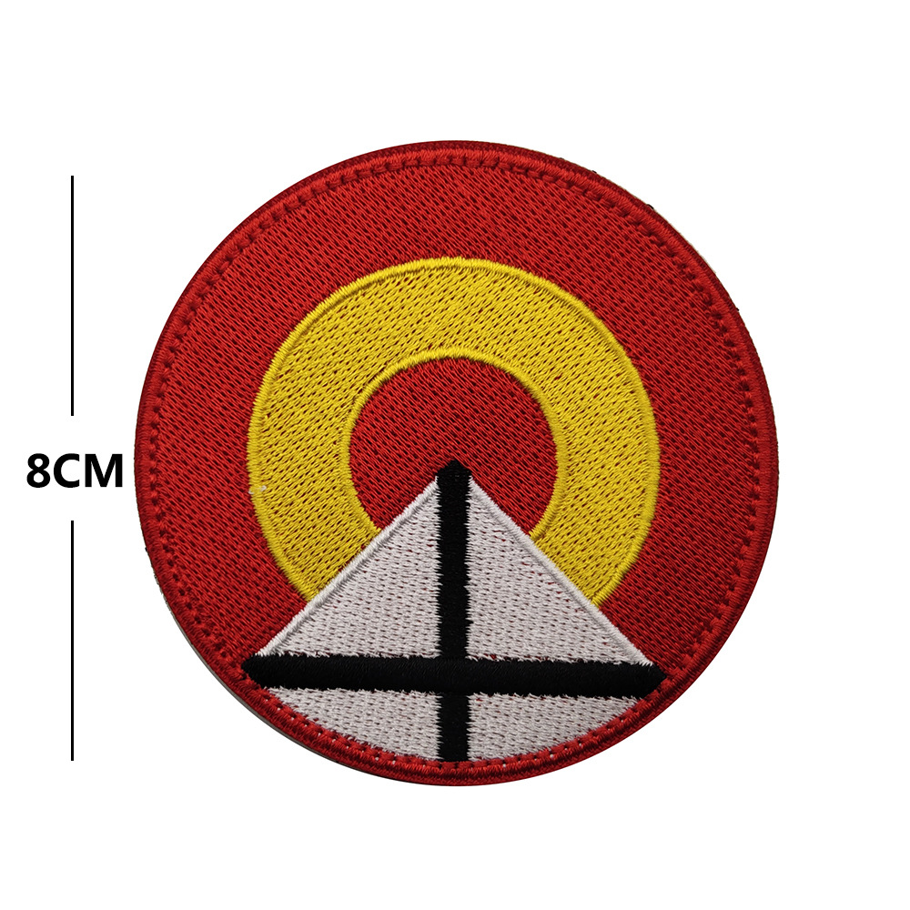 Bordado de suministro de comercio electrónico transfronterizo brazalete español España etiqueta de tela parche bordado sello moral de velcro