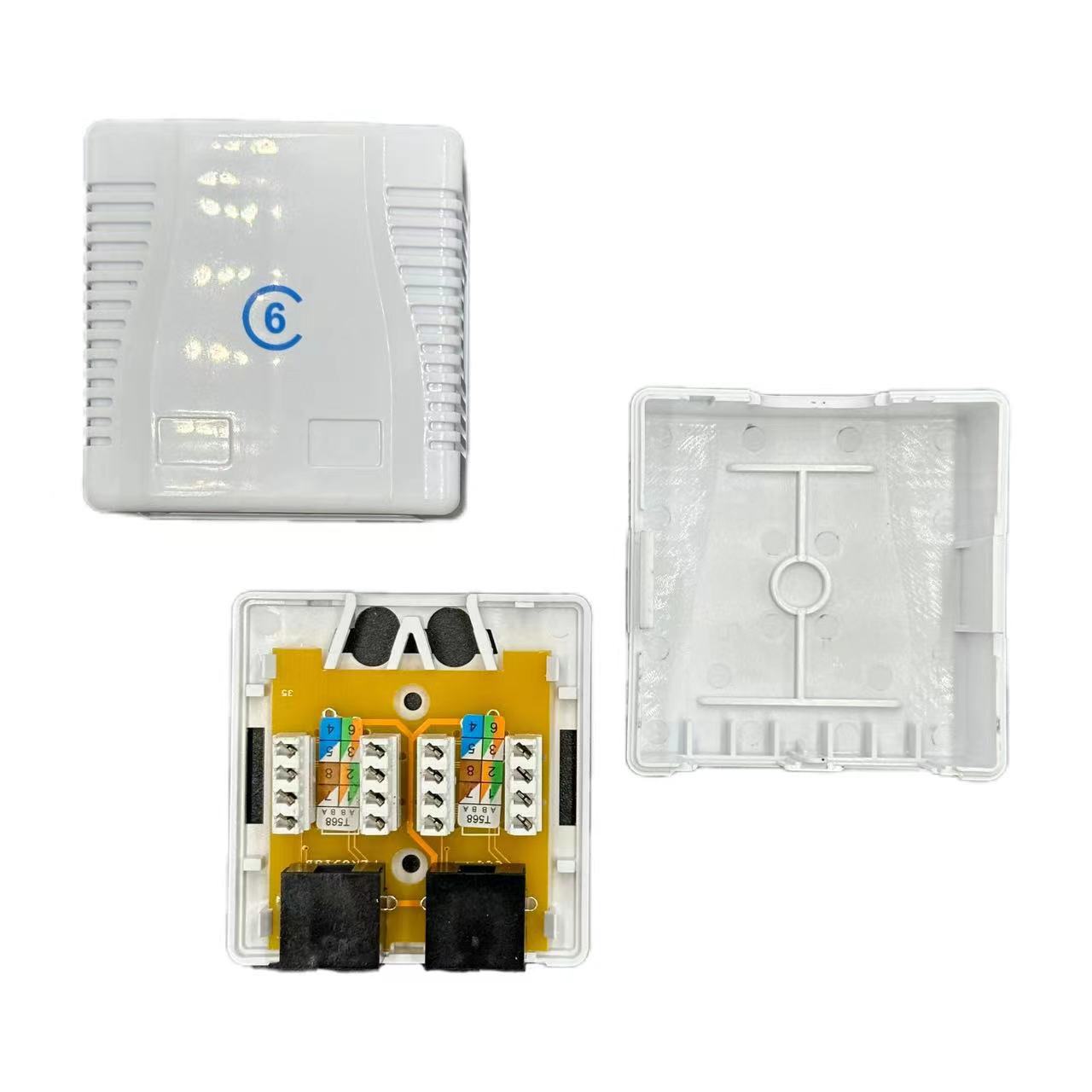 新店优惠 超五类六类超六类非屏蔽STP RJ45双口网络桌面接线盒