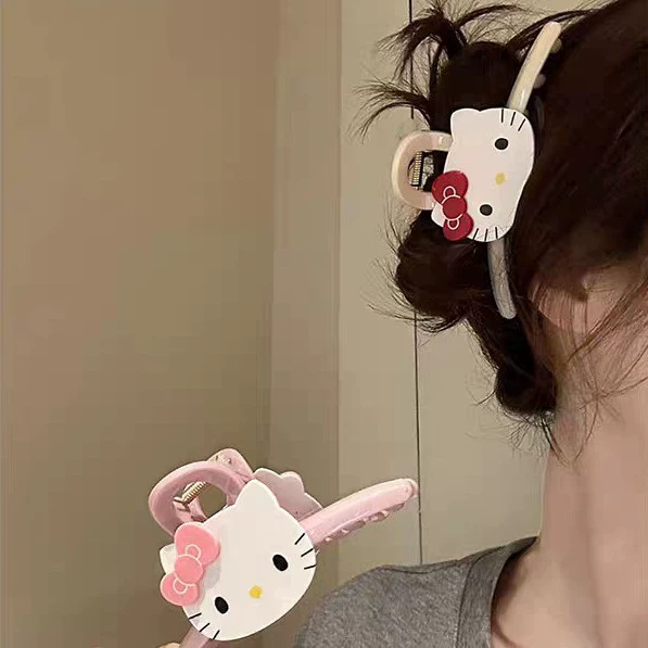 Пин-краб Hello Kitty, милый краб, акула, зажим для волос, новая коллекция, стиль высокого качества
