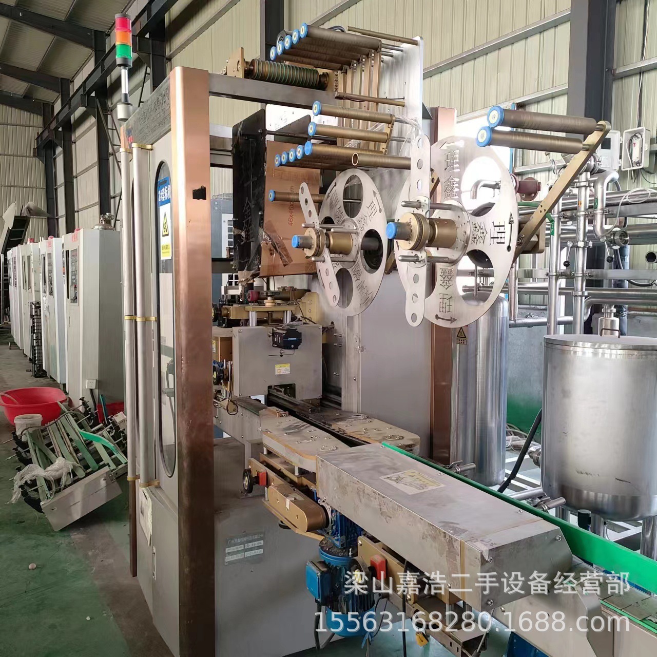 二手全自动套标机蒸汽收缩机矿泉水标签电热蒸汽热收缩膜包装机