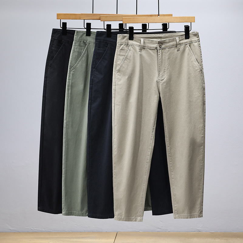 A9114 | Plus size men's autumn and winter New cropped casual pants men's simple loose all-match stretch harem pencil pants