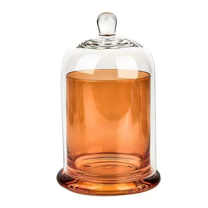 Cubierta para aromaterapia, vaso de almacenamiento moderno, vaso para velas, cubierta dorada DIY con forma de campana, vaso de vidrio, vaso difusor de cristal para velas, recipiente creativo.