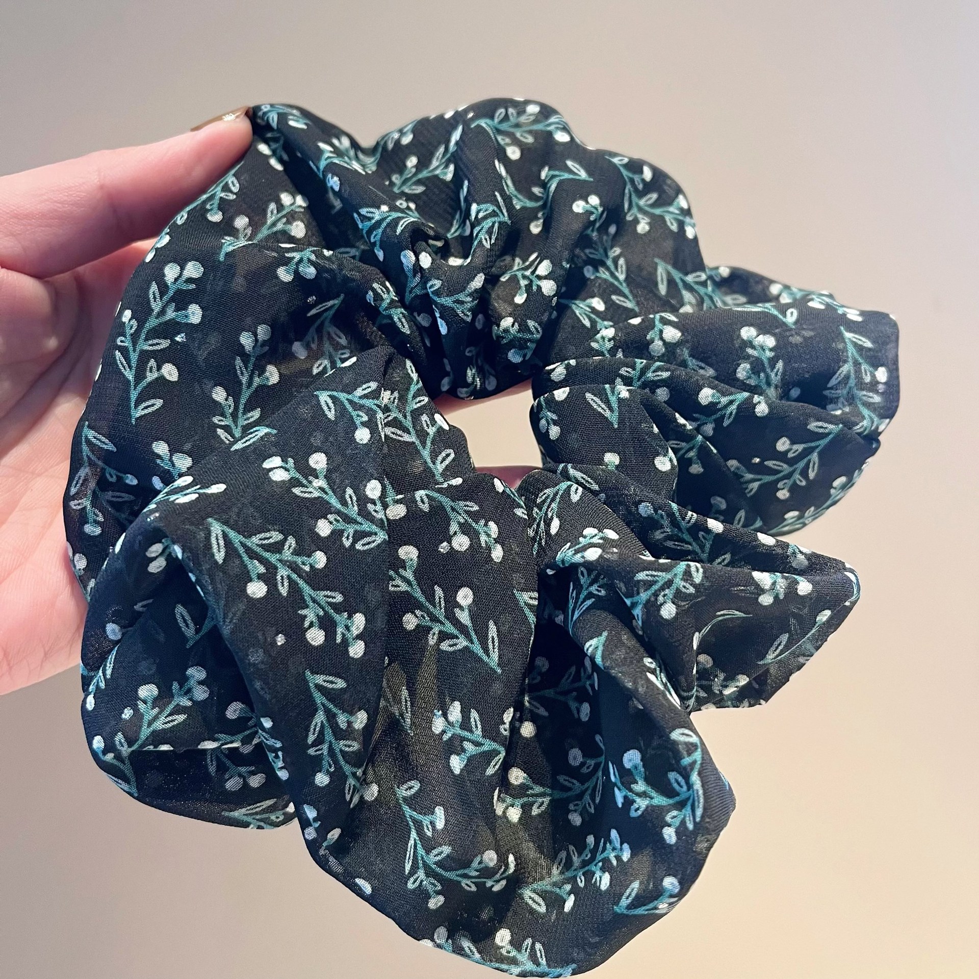 Mori tela vintage hilo salchicha anillo primavera y verano francés elegante 2023 nueva playa señora pintura al óleo estilo de impresión accesorios para el cabello