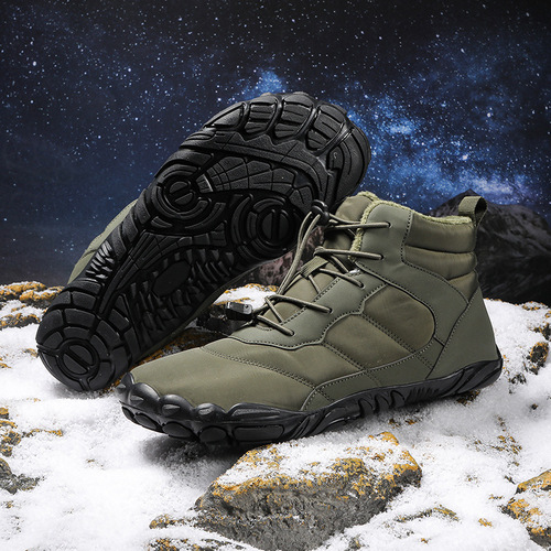 Men's Snow Boots Winter Waterproof Fleece Lined Shearling Short Boots Men's Warm Cold Insulated Large Size 46 Trendy Boots