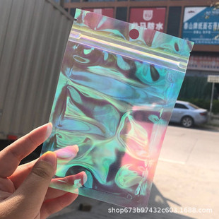 Rainwater Laser Self-sealing Bag Transparent Small Jewelry Gift Packaging Bag Magic Color Plastic Sealed Bag