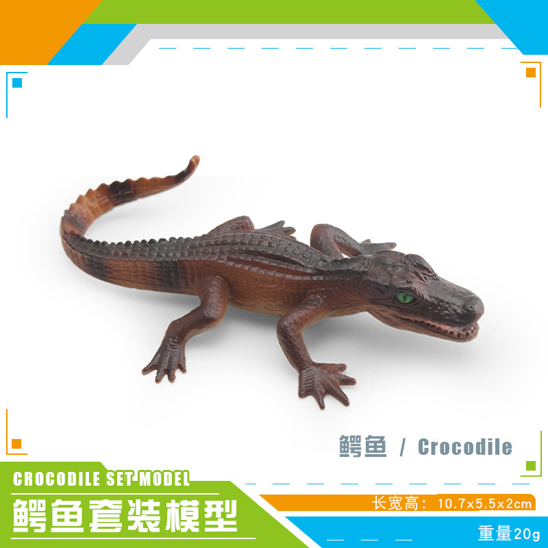 Transfronterizos infantiles simulación anfibio cocodrilo modelo cocodrilo imperador cocodrilo Yangtze mandíbula móvil estático juguete de decoración