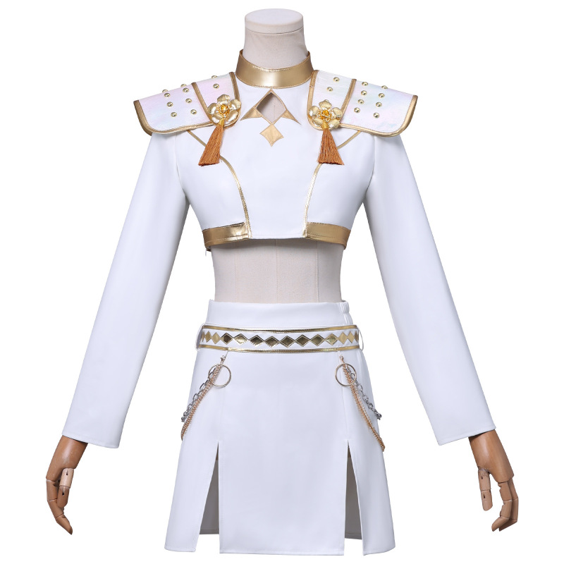 K-POP ハンターウィッチコス服ハンターウィッチゾーイホワイトレザーソングスーツコスプレハロウィンコスチューム|undefined