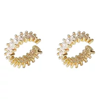 Серьги-клипсы с микроинкрустацией без пирсинга, покрытые цирконом, 14K, японские и корейские сладкие крутые высококачественные ювелирные изделия, поставка с завода