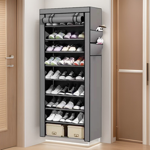 Shoe Cabinet Home Doorway Shoe Storage Multi-purpose Simple Shoe Rack Dormitory Multifunctional Modern Simple Shoe Rack with Curtain