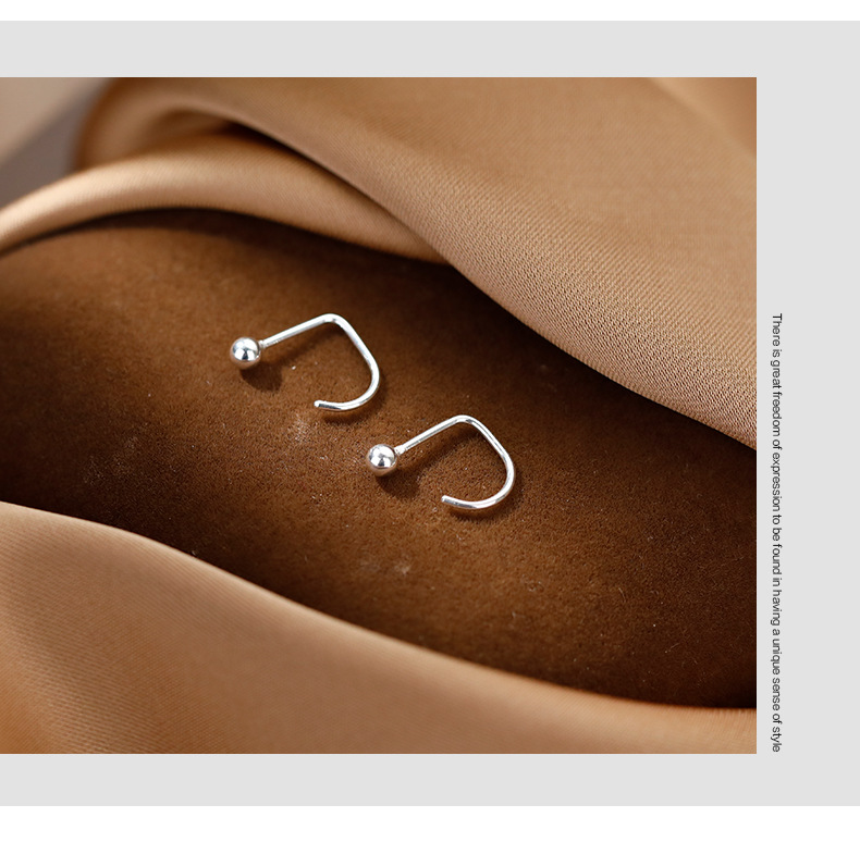 Geometric Bead Hook Earrings For Women Minimalist Style_voghion.com