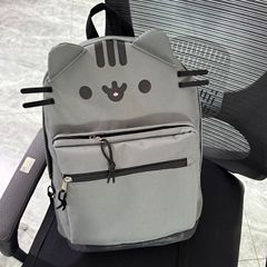 双肩胖吉猫书包卡通帆布小熊百搭可爱棕色软妹新款浅灰学生大容量