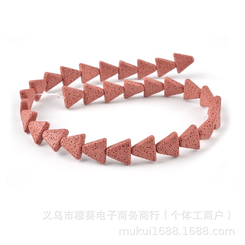 香薰彩色火山石三角块散珠DIY手链项链饰品配件半成品串珠批发|undefined