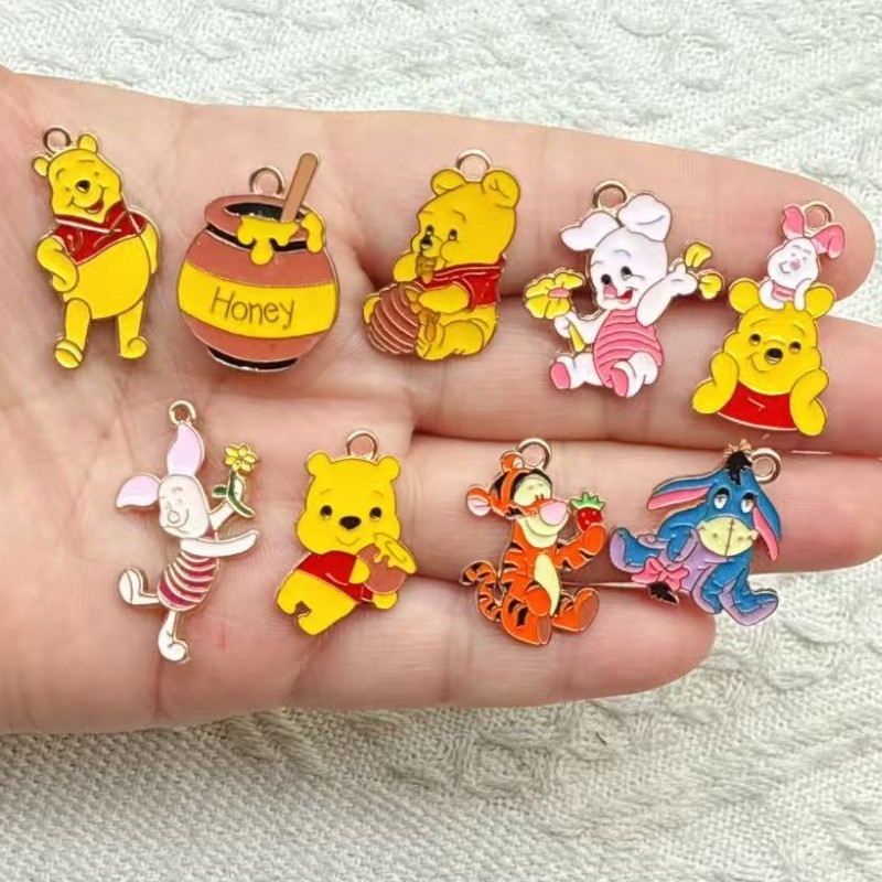 漫画かわいい子豚ビニグマ虎滴油合金DIYイヤリングペンダントネックレスキーホルダーアクセサリーアクセサリー|undefined