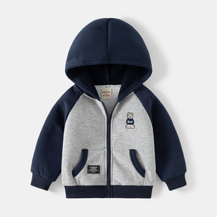 Wapypy Children's Clothing Wholesale 2025 Autumn and Winter New Boys' Zipper Jacket Baby Thickeneded Hoodie Dropshipping