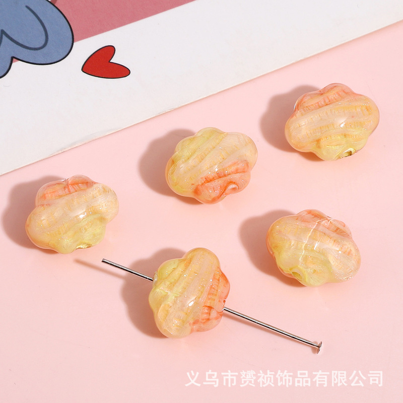 樹脂グラデーション油絵クラウドビーズ diy 手作りビーズブレスレットキーホルダー携帯電話チェーンジュエリーアクセサリー材料|undefined