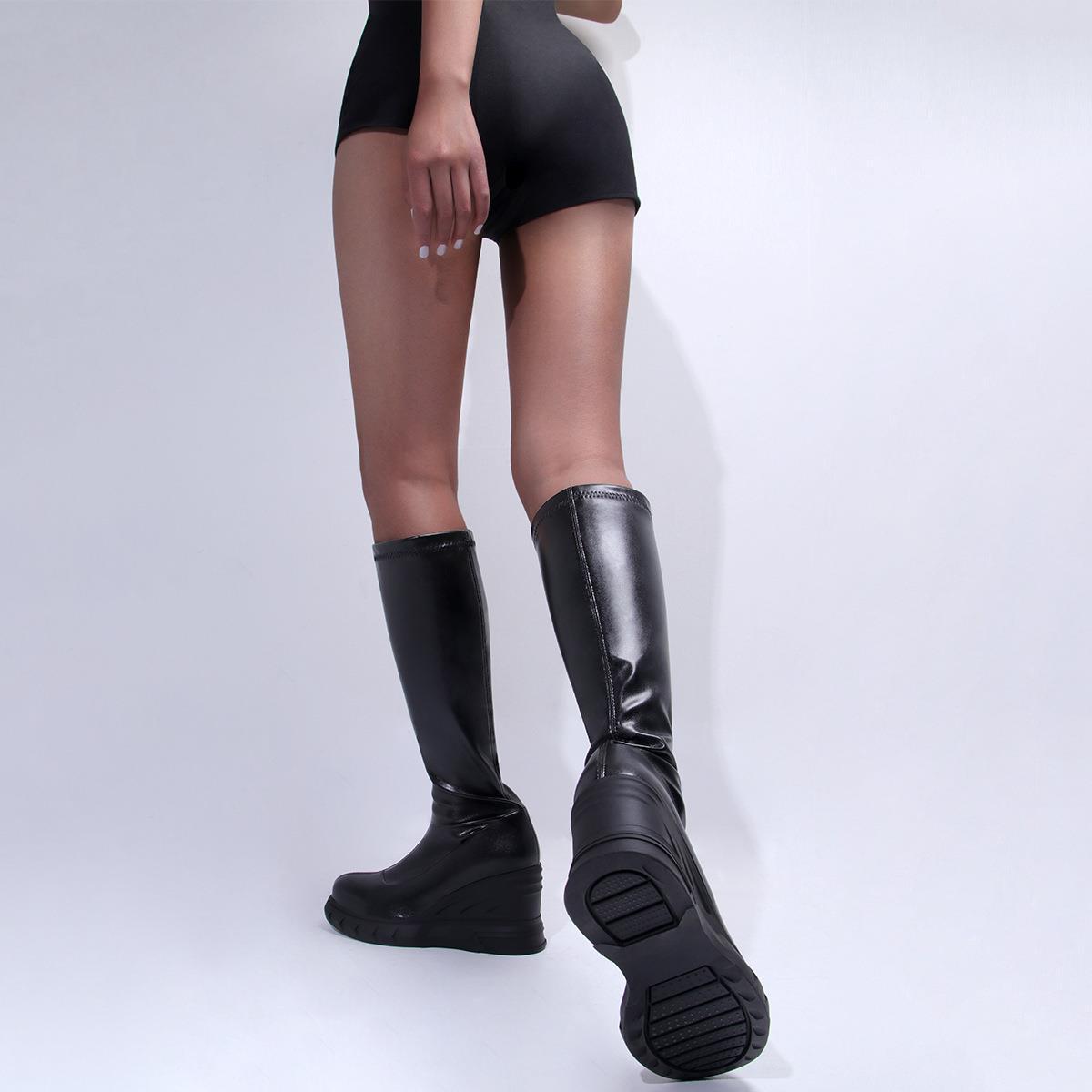 New shoes wedge women's large size fashion mid-leg boots_voghion.com