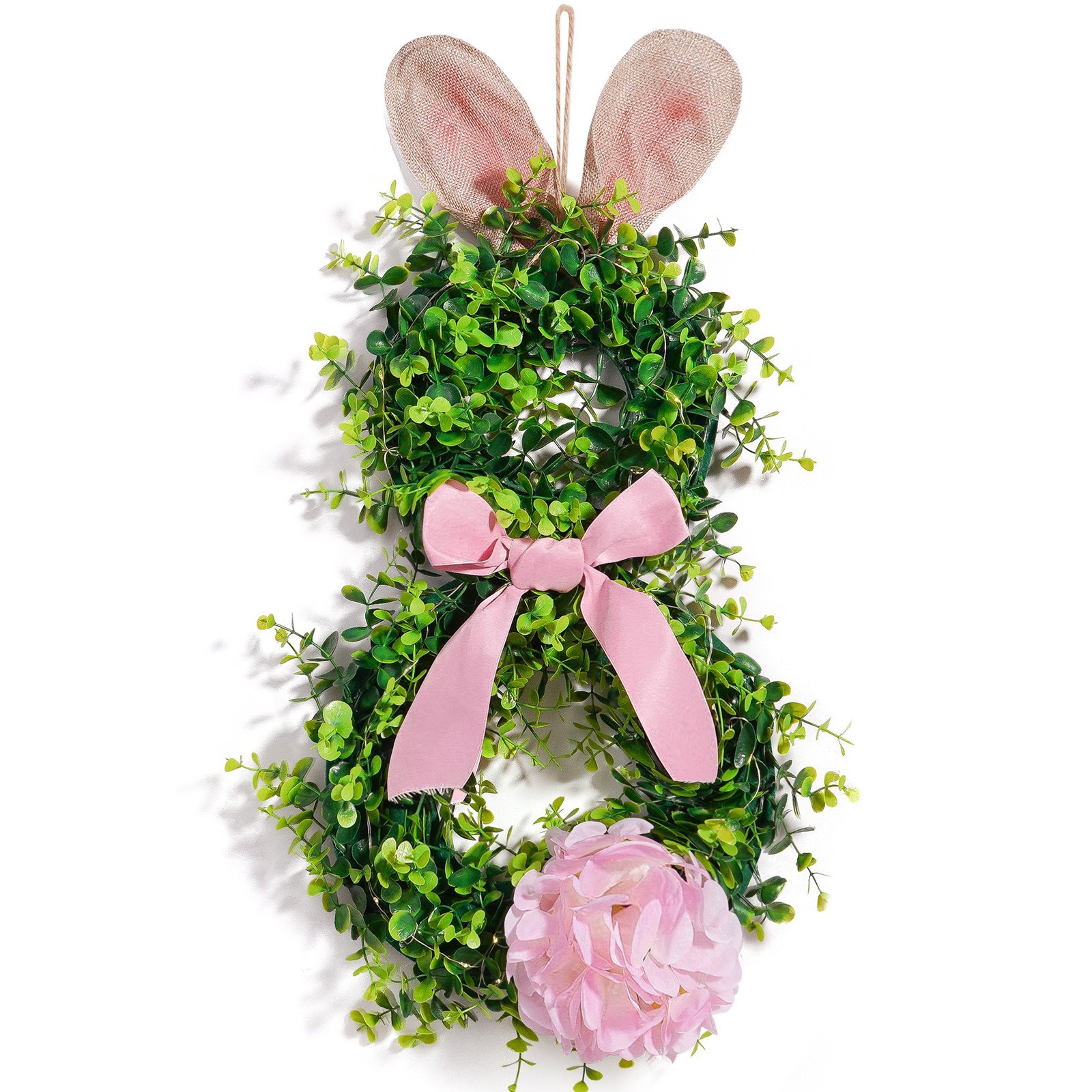 Orejas de conejo de Pascua transfronterizas con lámparas guirnaldas de conejo colgante guirnaldas de conejo de Pascua decoración de guirnaldas de conejo