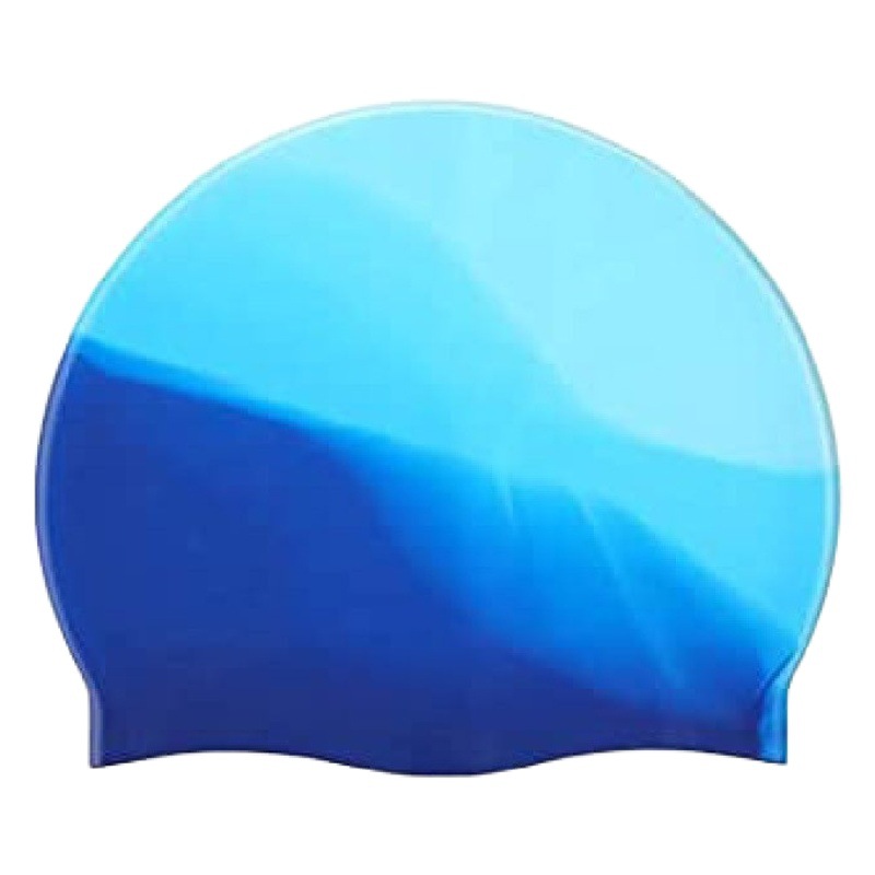 Gorro de baño de silicona suave a juego de color degradado al por mayor de fábrica Gorro de baño para niños y adolescentes de 4 a 12 años Amazon transfronterizo