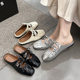 Breathable Lightweight Popular silver Baotou Flat Slippers Women's Summer Outer Wear 2025 New Non-Slip Soft Bottom All-Match Sandals
