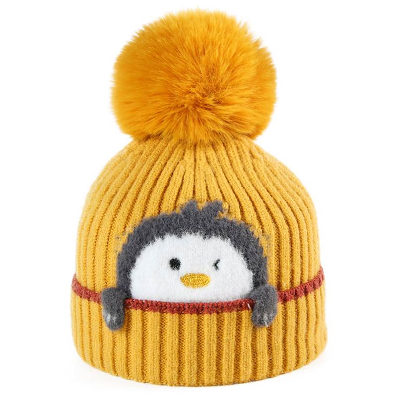 모자 가을과 겨울 스타일 여자  따뜻하고 귀여운  용 모직 모자 소년 세트 귀 보호 어린이 니트 모자