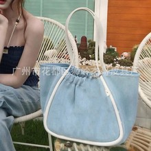 泰国同款帆布大容量托特包2025新款休闲无字母空白百搭时尚单肩包