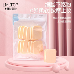 Ueno Lameira Square Round Powder Puff, Wet and Dry Dual Use, Water-Swollen for Full Makeup, 12-Piece Set A80241