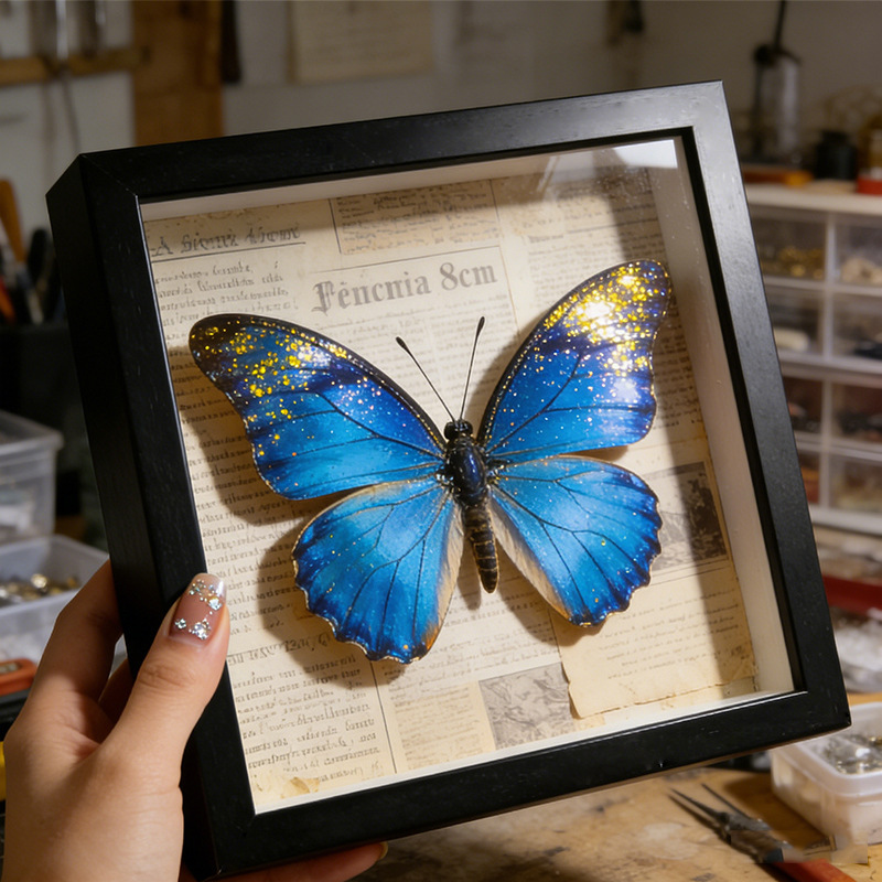 Wooden Hollow Photo Frame DIY Butterfly Insect Specimen Display Stand Framed Picture Frame Butterfly Specimen Frame