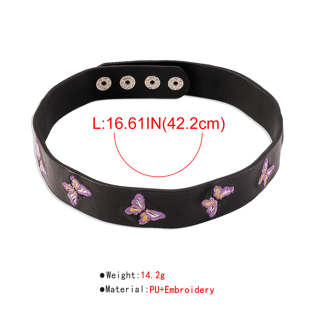 Cool Style Eye Flower Butterfly Pu Leather Embroidery Women's Bangle 1 Piece display picture 3