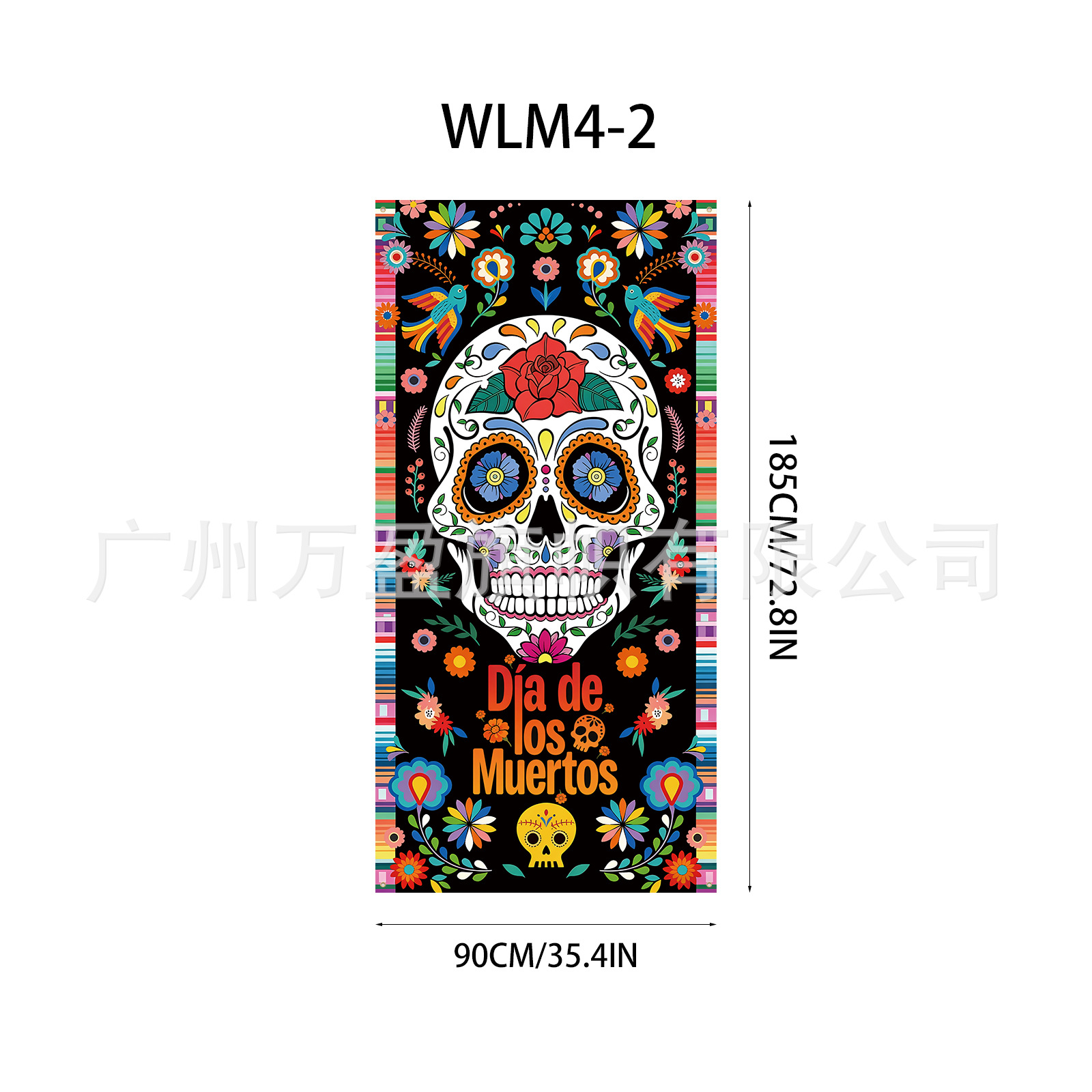 Pancarta Decorativa para Puerta de Poliéster para Día de los Muertos y Fiestas