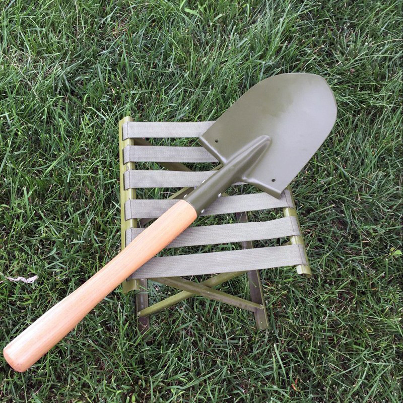 特价批发短柄铲户外铲子家用小铁锹碳钢木柄铁锹批发供应绿色铲子