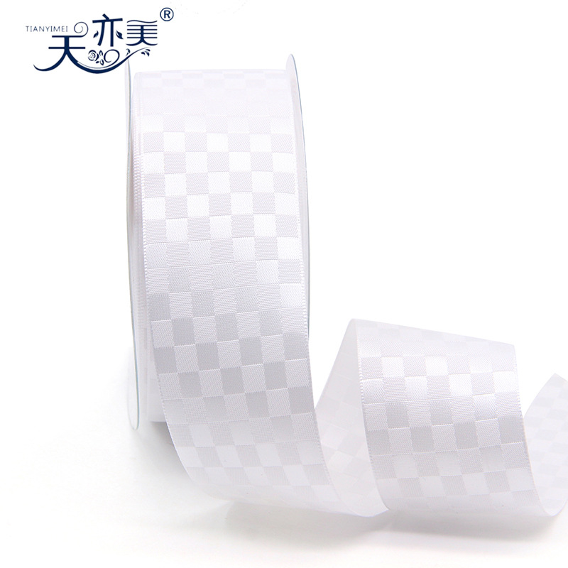 Tianyi Mei cinta de diamante cinta de satén a cuadros DIY accesorios de embalaje hechos a mano cinta