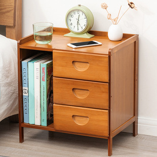 Bedside Table simple solid wood small cabinet light luxury storage cabinet bedroom bedside simple Nordic European modern Mini