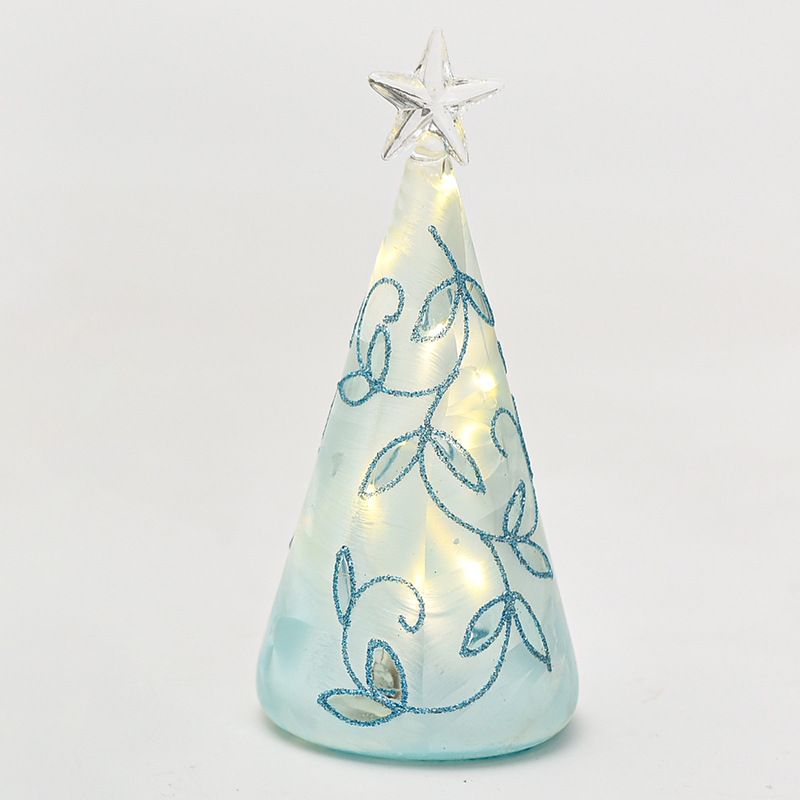 Fábrica al por mayor árbol de Navidad lámpara de cristal decorativa LED luminosa decoración de escritorio decoración de Navidad luz de la noche