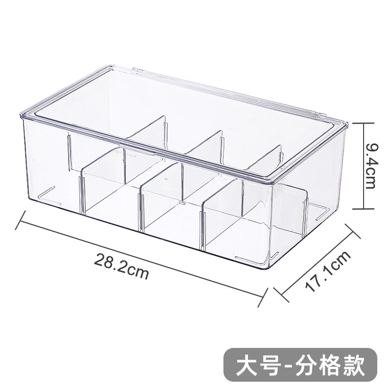 Hogar bolsa de té caja de almacenamiento Oficina leche té compartimiento apilable acrílico multifuncional caja de almacenamiento