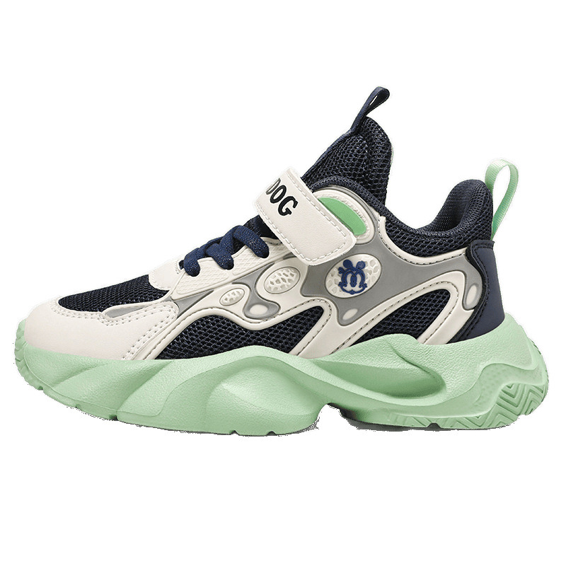 Babudou zapatos para niñas 2025 verano nuevos zapatos deportivos para niños transpirables de una sola red para niños zapatos de malla para niños de mediana edad